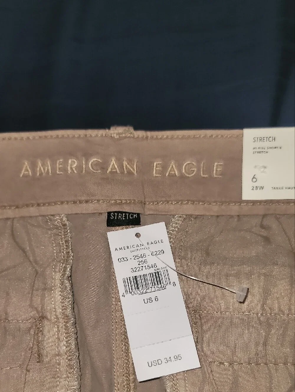 American Eagle Outfitters High-Waist Shorts in Light Taupe